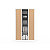 Armoire à rideaux métal monobloc Origin - H.198 x L.120 cm - Corps Blanc - Rideaux Chêne - 1
