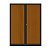 Armoire à rideaux métallique Confort+ Ht 160 x L.120 cm - corps Anthracite rideaux Merisier - 1
