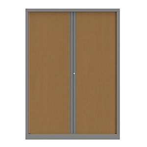 Armoire à rideaux métallique Confort+ maxi-largeur 140 x Ht 198 cm - corps Aluminium rideaux Hêtre