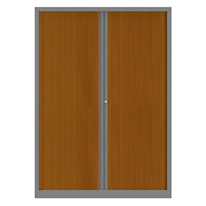 Armoire à rideaux métallique Confort+ maxi-largeur 140 x Ht 198 cm - corps Aluminium rideaux Merisie