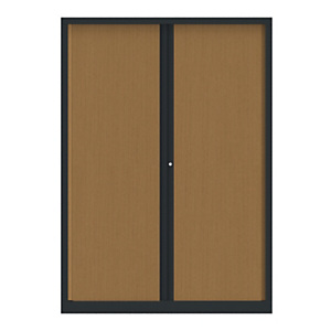 Armoire à rideaux métallique Confort+ maxi-largeur 140 x Ht 198 cm - corps Anthracite rideaux Hêtre