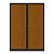Armoire à rideaux métallique Confort+ maxi-largeur 140 x Ht 198 cm - corps Anthracite rideaux Merisier - 1