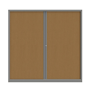 Armoire à rideaux métallique Confort+ maxi-largeur 180 x Ht 198 cm - corps Aluminium rideaux Hêtre