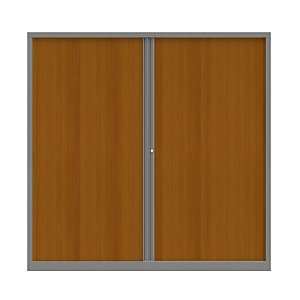 Armoire à rideaux métallique Confort+ maxi-largeur 180 x Ht 198 cm - corps Aluminium rideaux Merisie