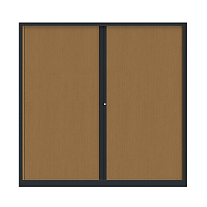 Armoire à rideaux métallique Confort+ maxi-largeur 180 x Ht 198 cm - corps Anthracite rideaux Hêtre