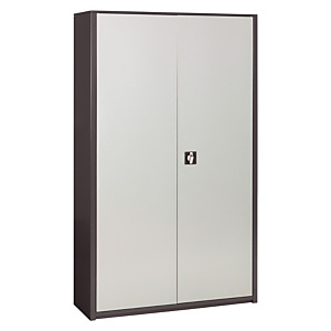 Armoire métal portes battantes Maxi Classtout H. 198 x L. 120 cm - Corps Anthracite - Portes Alumini
