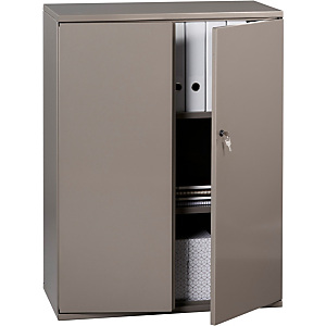 Armoire métal Starting Color, portes battantes - H. 105 x L. 80 cm - Taupe nacré