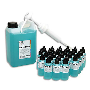 ART PLUS Kit colle Bleutée composé d'un jerrycan de 2 litres de colle Bleutée + 1pompe + 25 flacons 60ml ART PLUS Kit colle Bleutée composé d'un jerrycan de 2 litres de colle Bleutée + 1pompe + 25 flacons 60ml