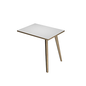 ARTEXPORT Ala adicional para mesa de oficina Woody, 60 x 80 x 74,4 cm, pata madera, color blanco / roble