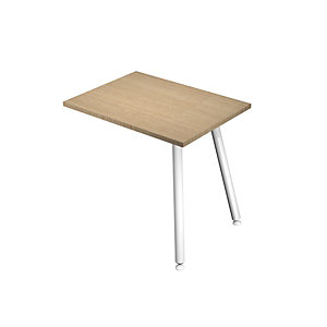 ARTEXPORT Ala adicional para mesa de oficina Woody, 60 x 80 x 74,4 cm, pata metal, color roble
