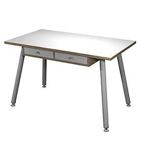 ARTEXPORT FLORENCE ITALY Escritorio Colección Desk, 120 x 60 x 74,4 cm, pata de metal, blanco / roble ARTEXPORT FLORENCE ITALY Escritorio Colección Desk, 120 x 60 x 74,4 cm, pata de metal, blanco / roble