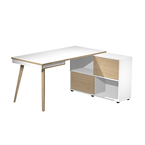 ARTEXPORT FLORENCE ITALY Escritorio Home-Wood, 130 x 60 x 81,5 cm, pata de madera, blanco / roble ARTEXPORT FLORENCE ITALY Escritorio Home-Wood, 130 x 60 x 81,5 cm, pata de madera, blanco / roble