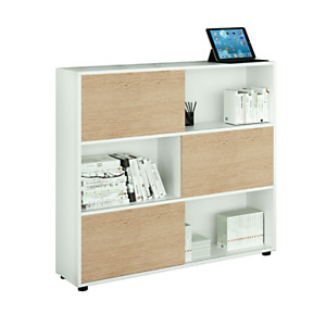 ARTEXPORT FLORENCE ITALY Estantería modular mediana Sliding, 120 x 35 x 116,2 cm, color blanco / roble ARTEXPORT FLORENCE ITALY Estantería modular mediana Sliding, 120 x 35 x 116,2 cm, color blanco / roble