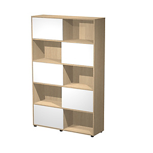 ARTEXPORT FLORENCE ITALY Estantería modular alta Sliding, 120 x 35 x 190,6 cm, color roble / blanco ARTEXPORT FLORENCE ITALY Estantería modular alta Sliding, 120 x 35 x 190,6 cm, color roble / blanco