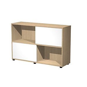 ARTEXPORT FLORENCE ITALY Estantería modular baja Sliding, 120 x 35 x 79 cm, color roble / blanco ARTEXPORT FLORENCE ITALY Estantería modular baja Sliding, 120 x 35 x 79 cm, color roble / blanco