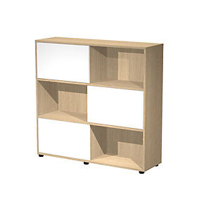 ARTEXPORT FLORENCE ITALY Estantería modular mediana Sliding, 120 x 35 x 116,2 cm, color roble / blanco ARTEXPORT FLORENCE ITALY Estantería modular mediana Sliding, 120 x 35 x 116,2 cm, color roble / blanco