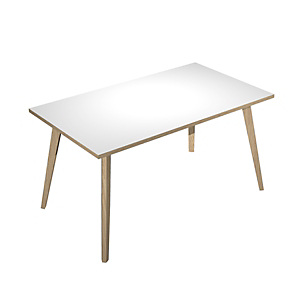 ARTEXPORT FLORENCE ITALY Mesa de oficina Woody, 140 x 80 x 74,4 cm, pata madera, color blanco / roble ARTEXPORT FLORENCE ITALY Mesa de oficina Woody, 140 x 80 x 74,4 cm, pata madera, color blanco / roble