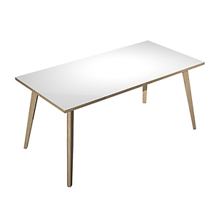 ARTEXPORT FLORENCE ITALY Mesa de oficina Woody, 160 x 80 x 74,4 cm, pata madera, color blanco / roble ARTEXPORT FLORENCE ITALY Mesa de oficina Woody, 160 x 80 x 74,4 cm, pata madera, color blanco / roble
