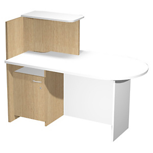 ARTEXPORT FLORENCE ITALY Mostrador Multitask, encimera dererecha, 142,5 x 83 x 117,2 cm, color roble / blanco ARTEXPORT FLORENCE ITALY Mostrador Multitask, encimera dererecha, 142,5 x 83 x 117,2 cm, color roble / blanco
