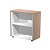 ARTEXPORT Mueble bajo Executive, 82,8 x 43 x 81,4 cm, color nogal / aluminio - 1