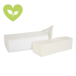 Asciugamani di carta piegati, 2 veli, Piega a Z, Bianco (confezione 20 pacchi)