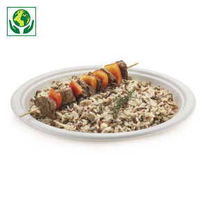 Assiette en fibres végétales ronde Assiette en fibres végétales ronde
