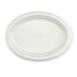 Assiette ovale en carton moulé Chinet® 260 x 190 x 20 mm | RAJA