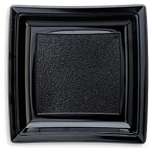 Assiette plastique carrée noir 240 mm Quadripack