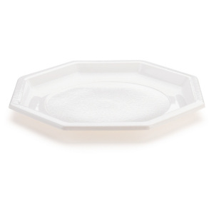 Assiette plastique octogonale blanc 240 mm Octopack