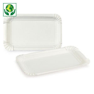 Assiette rectangulaire en carton blanc