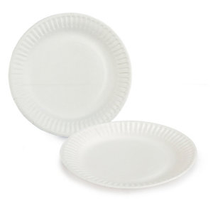 Assiette ronde en carton 15 cm - Blanc - Lot de 100