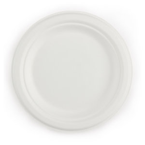 Assiette ronde et plate en fibres végétales ø 17 cm - Blanc - Lot de 50