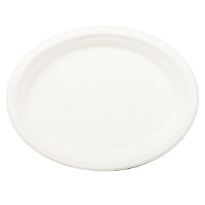 Assiettes ovales en bagasse naturelle Huhtamaki 20 x 26 cm, lot de 50 Assiettes ovales en bagasse naturelle Huhtamaki 20 x 26 cm, lot de 50