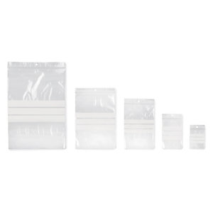 Assortiment de 1000 sachets plastique zip transparents avec bandes blanches 50 microns