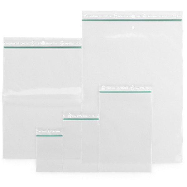 Assortiment sachets zip 100 microns, 50% recyclé RAJA