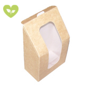 Astuccio wrap con finestra, Cartone Kraft e PET, 9 x 5 x 14 cm, Avana (confezione 50 pezzi) Astuccio wrap con finestra, Cartone Kraft e PET, 9 x 5 x 14 cm, Avana (confezione 50 pezzi)