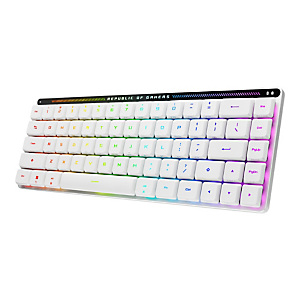 Asustek ASUS 90MP03EC-BKSA10, 65%, Inalámbrico y alámbrico, USB + RF Wireless + Bluetooth, Switch de tecla óptico, LED RGB, Blanco Asustek ASUS 90MP03EC-BKSA10, 65%, Inalámbrico y alámbrico, USB + RF Wireless + Bluetooth, Switch de tecla óptico, LED RGB, Blanco