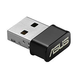 Asustek ASUS USB-AC53 Nano, Inalámbrico, USB, WLAN, Wi-Fi 5 (802.11ac), 867 Mbit/s, Negro, Acero inoxidable 90IG03P0-BM0R10