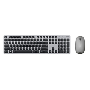 Asustek ASUS W5000, Completo (100%), RF inalámbrica + USB, Interruptor de membrana, QWERTY, Gris, Ratón incluido 90XB0430-BKM0I0