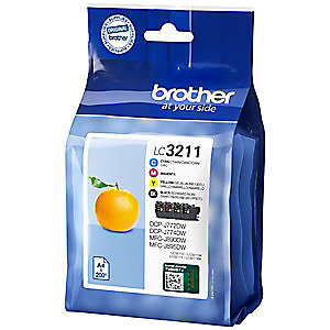Authentieke inktpatroon BROTHER 3211 Value Pack zwart, cyaan, Magenta, geel voor inkjet printers