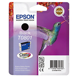 Authentieke inktpatroon EPSON Colibri T0801 N zwart voor inkjet printers