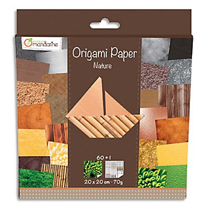 AVENUE MANDARINE Paquets de 60 feuilles d'origami imprimées 20x20 cm sur le thème de la nature. AVENUE MANDARINE Paquets de 60 feuilles d'origami imprimées 20x20 cm sur le thème de la nature.