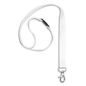 AVERY Boîte de 10 tours de cou avec mousqueton et clip de sécurité. Longueur 44 x largeur 1,5 cm. Blanc AVERY Boîte de 10 tours de cou avec mousqueton et clip de sécurité. Longueur 44 x largeur 1,5 cm. Blanc