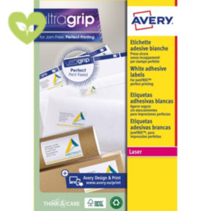 Avery Etichette adesive in carta coprente per stampa QR code, 35 x 35 mm, 25 fogli, 35 etichette per foglio, Autoadesive, Bianco