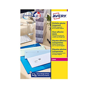 Avery Etichette adesive in carta coprente per stampa QR code, 45 x 45 mm, 25 fogli, 20 etichette per foglio, Autoadesive, Bianco
