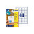 AVERY Etichette bianche in carta coprente BlockOUT™, Per Stampanti laser, 45,7 x 21,2 mm, 25 fogli, 48 etichette per foglio, Bianco - 1