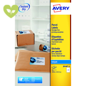 Avery Etichette per indirizzi per pacchi, Per stampanti inkjet, 199,6 x 143,5 mm, 25 fogli, 2 etichette per foglio, Autoadesive, Bianco