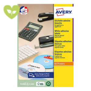 Avery Etichette per prodotti effetto Glossy, Per stampanti inkjet, Rotonde, Diametro 60 mm, 10 fogli, 12 etichette per foglio, Bianco lucido