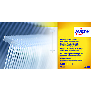 Avery Fili a paletta per pistola sparafili standard, Polipropilene, 40 mm Avery Fili a paletta per pistola sparafili standard, Polipropilene, 40 mm