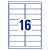 Avery J8162 Etiquettes d'adresses blanches imprimantes jet d'encre 99,1 x 33,9 mm - 25 feuilles - 400 étiquettes - 2
